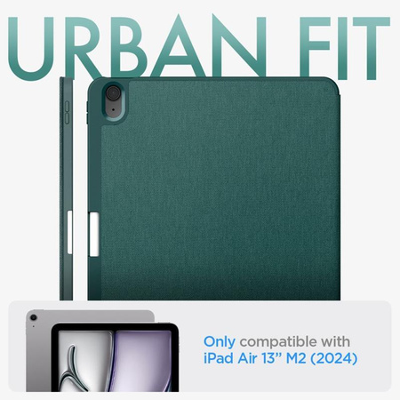 Spigen Urban Fit - Hülle für iPad Air 13" (M2, 2024) (Mitternachtsgrün)