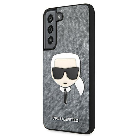 Karl Lagerfeld Saffiano Ikonik Karl`s Head - Etui Samsung Galaxy S22 (srebrny)