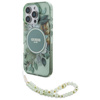 Guess IML Blumen mit Perle Riemen MagSafe - iPhone 16 Pro Max Fall (grün)