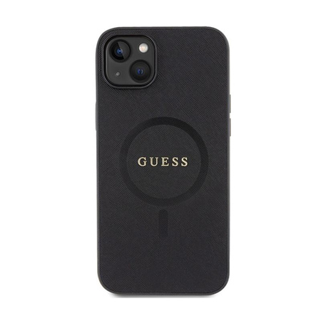 Guess Saffiano MagSafe - iPhone 15 Tasche (schwarz)