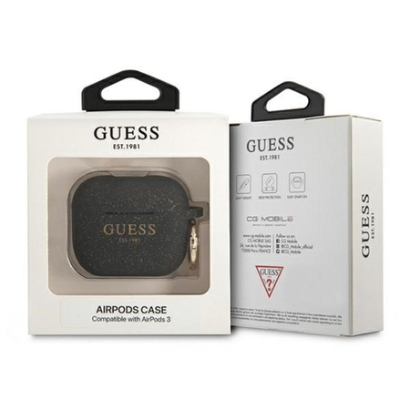 Guess Silicone Glitter Case Est - Airpods 3 Hülle (schwarz)