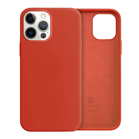 Crong Color Cover - Custodia per iPhone 12 Pro Max (Rosso)