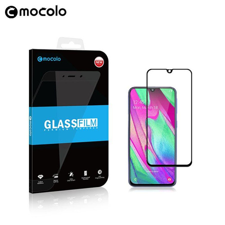 Mocolo 3D 9H Full Glue - Celoplošné ochranné sklo pro Samsung Galaxy A40 (černé)