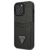 Guess Saffiano Double Card Triangle - Étui iPhone 13 Pro (noir)