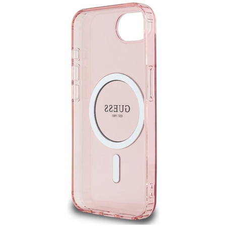 Guess IML Glitter Circle MagSafe - tok iPhone 16e készülékhez (rózsaszín)