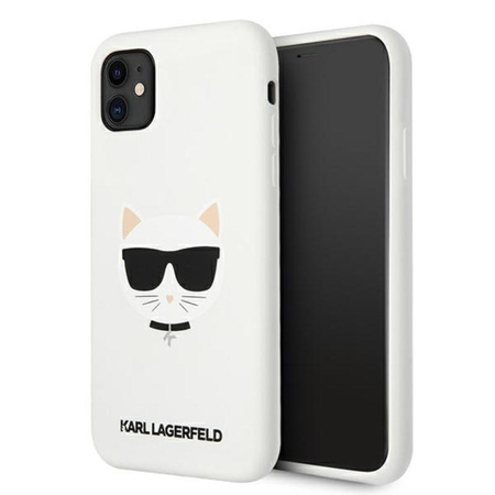 Karl Lagerfeld Choupette Head szilikon - iPhone 11 tok (fehér)