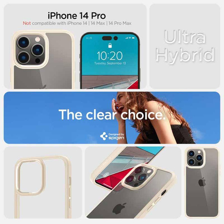 Spigen Ultra Hybrid - tok iPhone 14 Pro készülékhez (bézs)