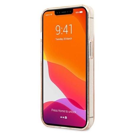 Karl Lagerfeld Glitter Karl & Choupette Kopf - iPhone 13 Pro Max Hülle (Gold)