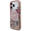 ETUI DO IPHONE 17 PRO do MAGSAFE GUESS RÓŻOWE ORYGINALNE ZE SMYCZĄ KWIATY