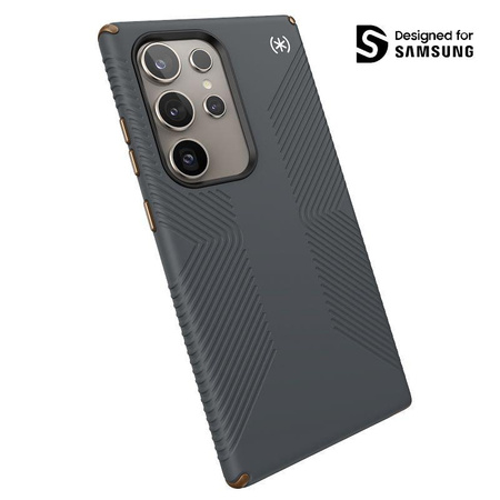 Speck Presidio2 Grip - Samsung Galaxy S24 Ultra tok (szénszürke / hideg bronz)