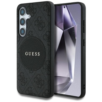 Guess 4G Round Patch Classic Logo MagSafe - tok Samsung Galaxy S25+ készülékhez (fekete)