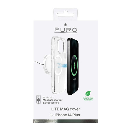 PURO LITEMAG - Étui MagSafe pour iPhone 14 Plus (Transparent)