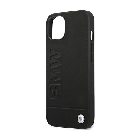 Kožené pouzdro BMW Hot Stamp - iPhone 14 (černé)