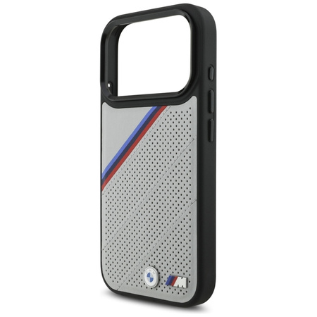 BMW M Tricolor Metal Logo MagSafe - iPhone 17 Pro Case (Gray)