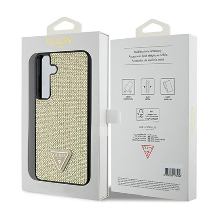 Guess Rhinestone Triangle - Hülle für Samsung Galaxy S24 (Gold)