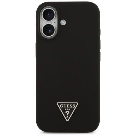 ETUI DO IPHONE 17 do MAGSAFE GUESS CZARNE SILIKONOWE Z MIKROFIBRĄ CASE