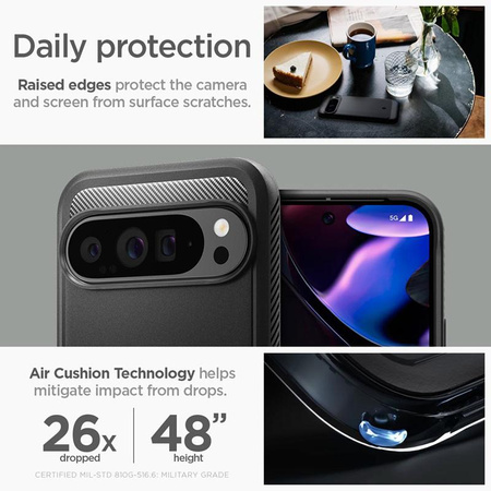 Spigen Rugged Armor - pouzdro pro Google Pixel 9 Pro XL (matně černé)