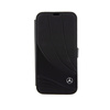 Mercedes Booktype Leather Wave Pattern - iPhone 15 Pro Case (black)