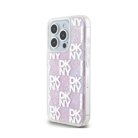 DKNY Liquid Glitter Multilogo - Case for iPhone 15 Pro (pink)