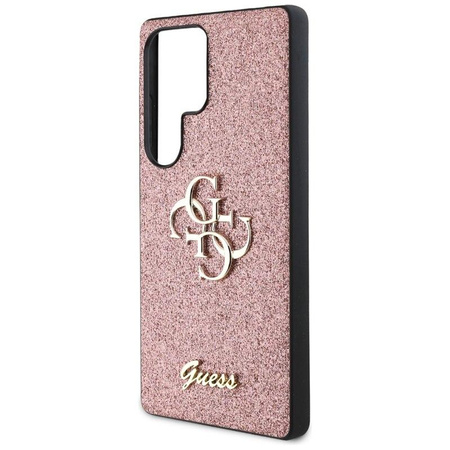 Guess Fixed Glitter Big 4G Metal Logo - Case for Samsung Galaxy S25 Ultra (pink)