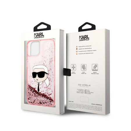 Karl Lagerfeld Liquid Glitter NFT Karl's Head - Etui iPhone 14 (różowy)