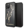 Karl Lagerfeld Double Layers Tempered Glass Glitter Signature Case - pouzdro pro iPhone 11 Pro (černé)