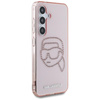 Karl Lagerfeld strasszos Karl Head Logo - Samsung Galaxy S25 tok (rózsaszín)
