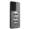 Karl Lagerfeld Saffiano Karl & Choupette Heads - Samsung Galaxy S21 Ultra tok (ezüst)