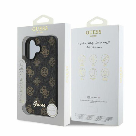 Guess Peony Script MagSafe - iPhone 16 tok (fekete)