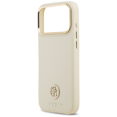 Guess Grained Strass Logo MagSafe - Hülle iPhone 17 Pro Max (beige)