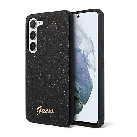 Guess Glitter Flakes Metal Logo Case - Samsung Galaxy S23 Case (black)