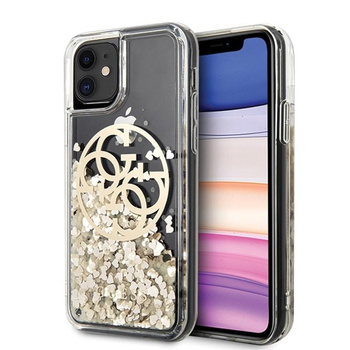 Guess Liquid Glitter Circle Logo - Coque iPhone 11 (Or)