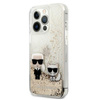 Karl Lagerfeld Liquid Glitter Karl & Choupette - Coque iPhone 13 Pro Max (Or)