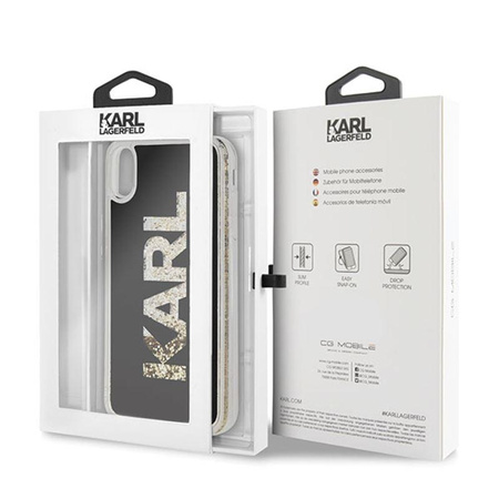 Karl Lagerfeld Logo Karl - iPhone Xs Max Hülle (Gold Glitter)