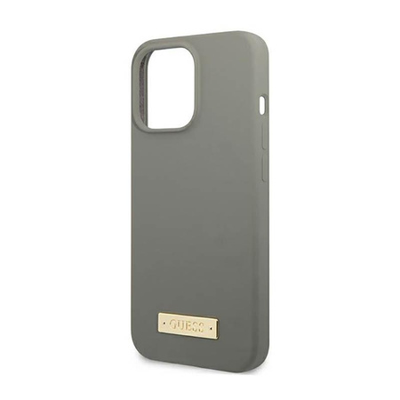 Guess Silicone Logo Plate MagSafe - iPhone 13 Pro Case (gray)
