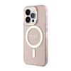 Guess Glitter Gold MagSafe - iPhone 14 Pro tok (rózsaszín)