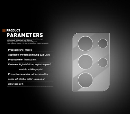 Mocolo Silk Kameraobjektiv Glas - Schutzglas für Samsung Galaxy S22 Ultra Kameraobjektiv