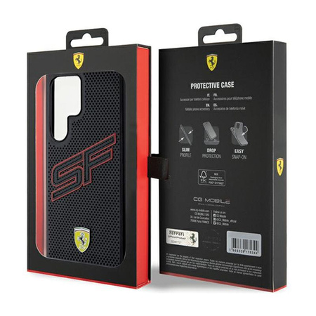 Ferrari Big SF Perforated - Schutzhülle für Samsung Galaxy S24 Ultra (schwarz)