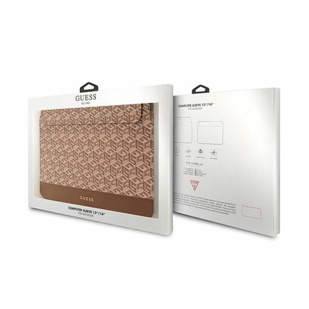 Guess GCube Stripes Computer Sleeve - pouzdro na 14" notebook (hnědé)