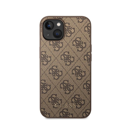 Guess 4G Metall Gold Logo - iPhone 15 Plus Tasche (braun)