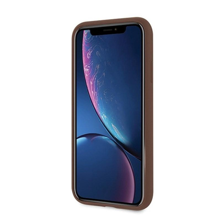 Guess 4G Bottom Stripe Collection - Etui iPhone XR (brązowy)