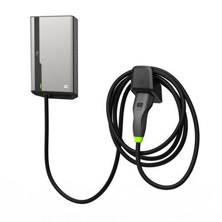 Green Cell - HabuDen Wallbox 22kW 32A 7.5m Type 2 charger for EV charging with GC Bluetooth WiFi NFC app