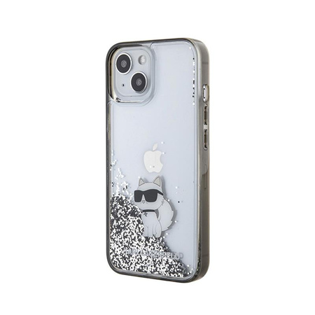 Karl Lagerfeld Liquid Glitter Choupette - iPhone 15 Case (Transparent)