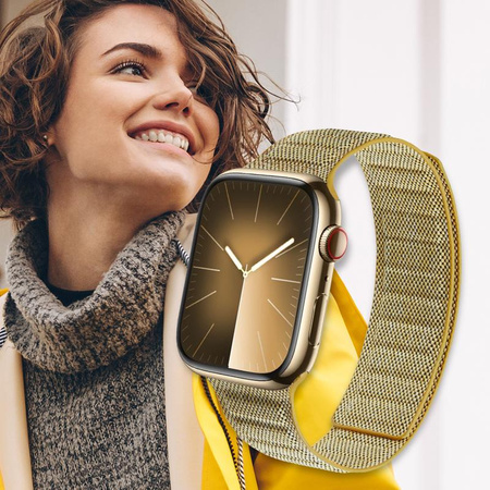 Crong Melange - Magnetarmband für Apple Watch 38/40/41/42 mm (gelb meliert)