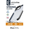 Cellularline Tetra Force Strong Guard - Étui pour iPhone 15 Pro avec revêtement MICROBAN (transparent)