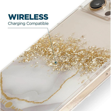 Case-Mate Karat - iPhone 14 Pro case decorated with gold (Marble)