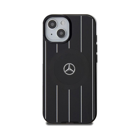 Mercedes Dupla rétegű, keresztezett vonalak MagSafe - iPhone 15 tok (fekete)
