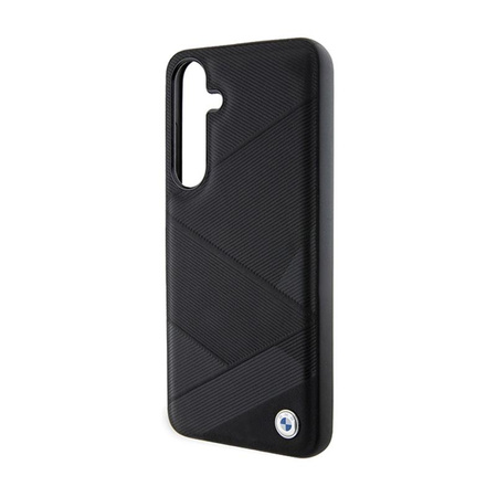 BMW Signature Leather Crossing Lines Pattern - Étui Samsung Galaxy S24+ (noir)