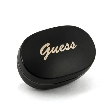 Guess Script Logo - Słuchawki Bluetooth TWS + etui ładujące (czarny)