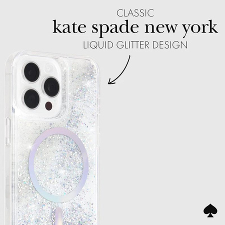 Kate Spade New York Liquid Glitter MagSafe - pouzdro pro iPhone 15 Pro Max (opálově duhové)